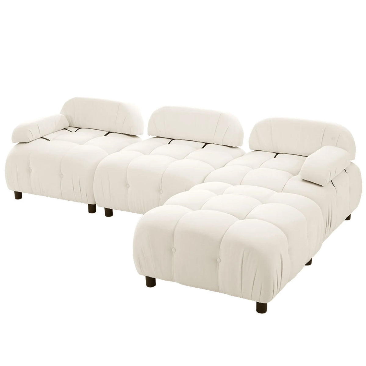 Beige L Shaped Convertible Sectional Sofa Y8928