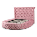 Pink Velvet Upholstered King Bed T306448