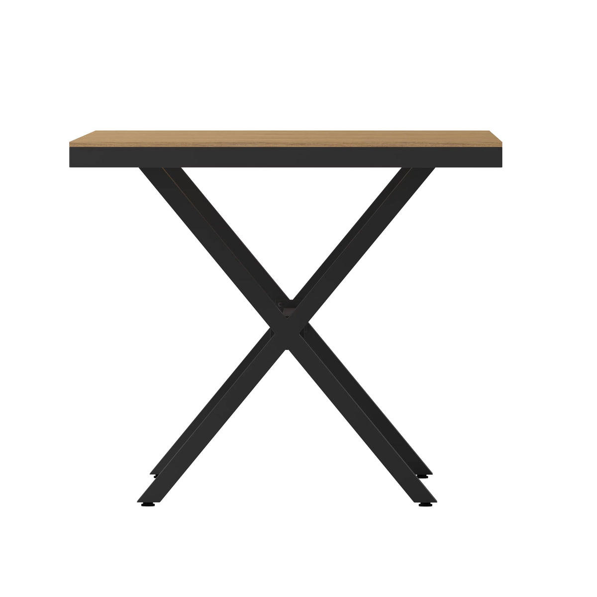 59" x 35.5" Outdoor Dining Table with Faux Teak Top and Gray Metal Frame E53931