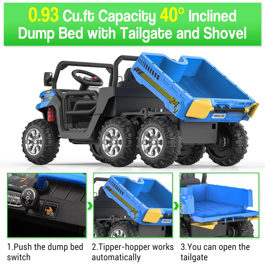24V 6 Wheels Kids Electric Ride on Dump Truck with Trailer F383728