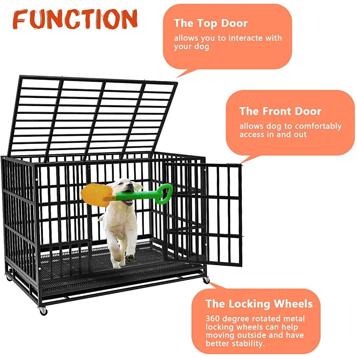 Heavy Duty Dog Crate with Removable Tray A5218