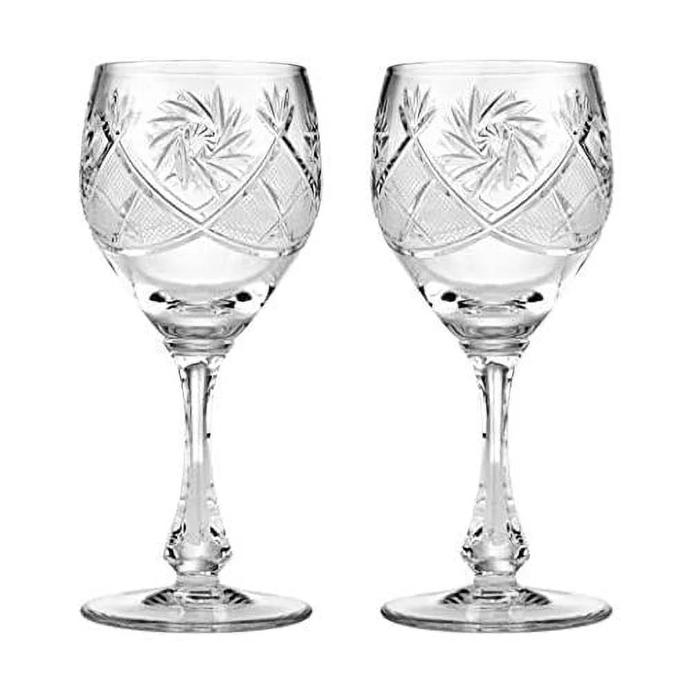 Set Of 2 Vintage Crystal Wine Goblets G9229