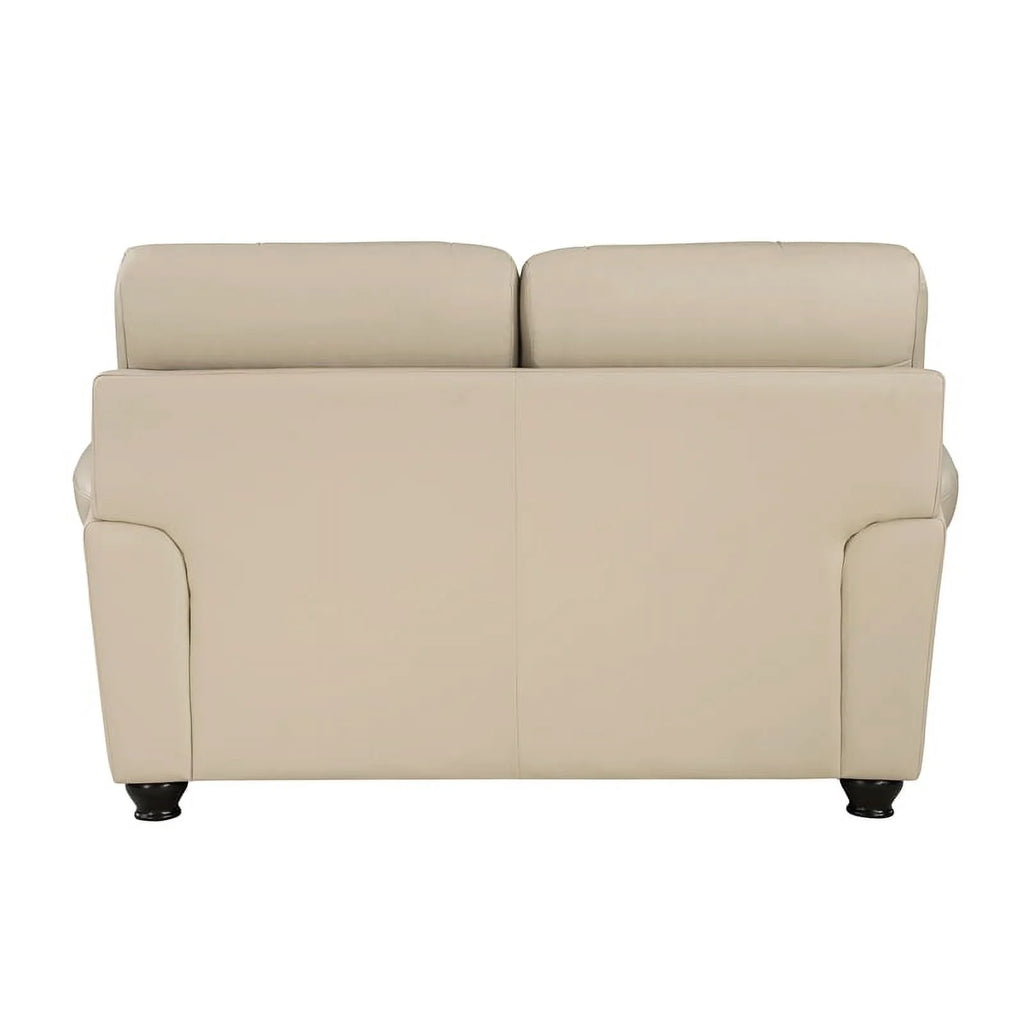 Leather 2-Piece Upholstered Sofa Set in Cream H578