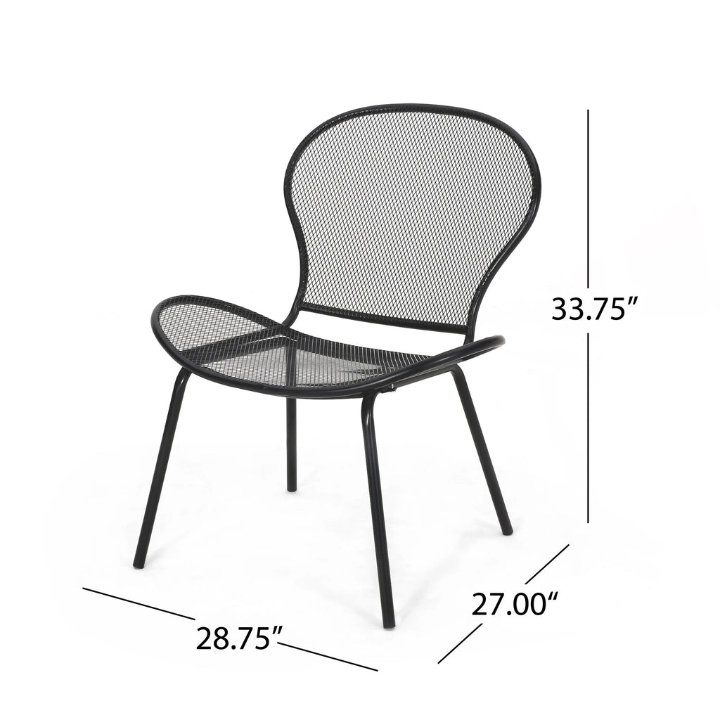 Modern Outdoor Club Chairs Set of 2 Matte Black W712