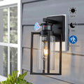 1-Light Matte Black Motion Sensor Wall Lantern Z920