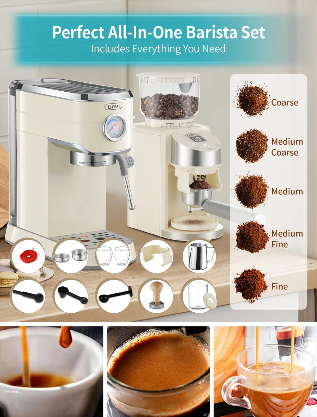 20 Bar Espresso Machine with Burr Coffee Grinder Z785196