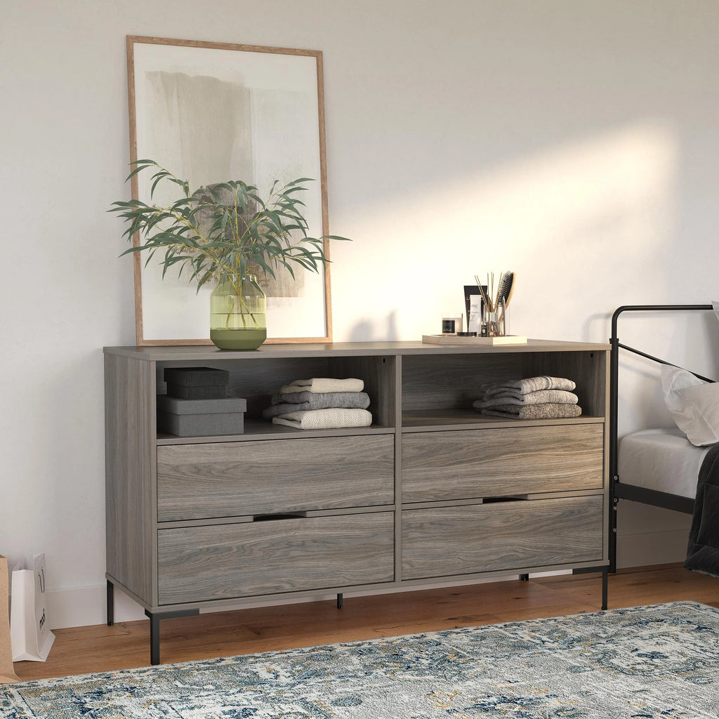 Weathered Oak Wide Dresser I3422
