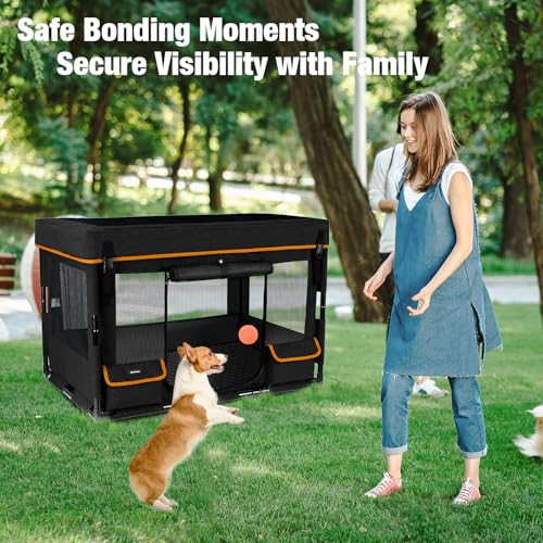 Black Dog Playpen with Iron Frame Z883282