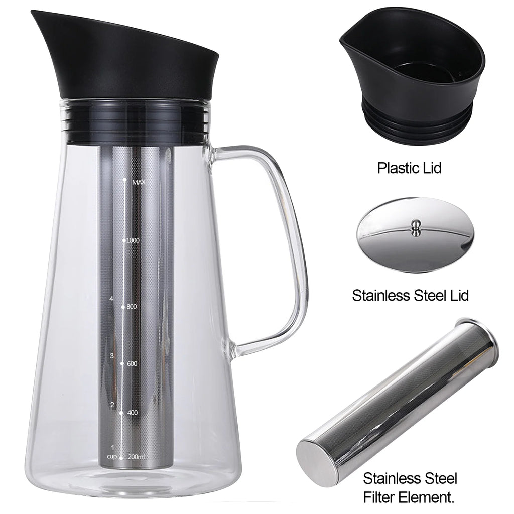 Glass Kettle Cold Brew Coffee Maker with Stainless Steel Filter U901