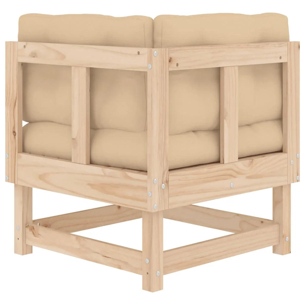 Solid Wood Pine Corner Sofas with Cushions U691