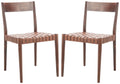 Cognac Brown Leather Dining Chair Set of 2 Z85545