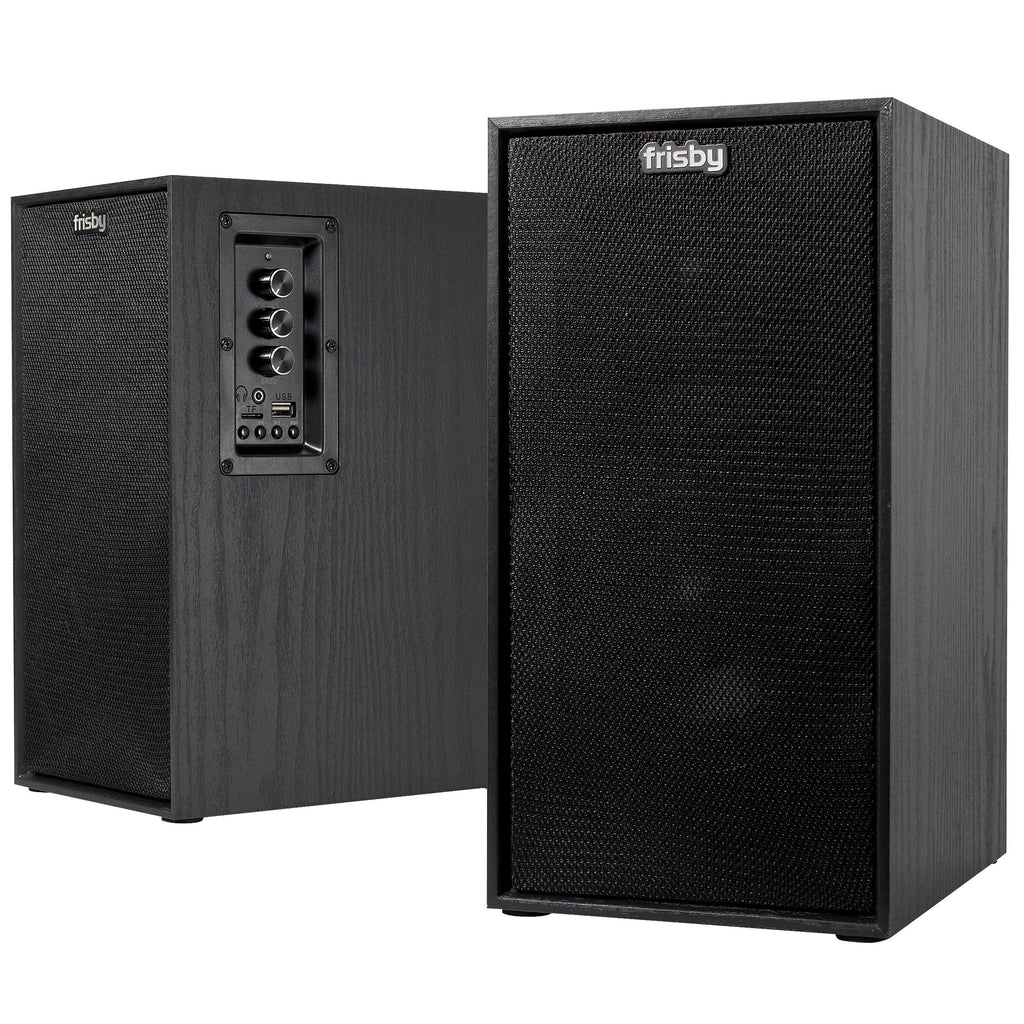 Black 5 Inch Powered Bluetooth Bookshelf Speakers Z850671