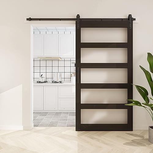 42in x 84in Frosted Glass Barn Door with 7FT Sliding Door Hardware Kit U153