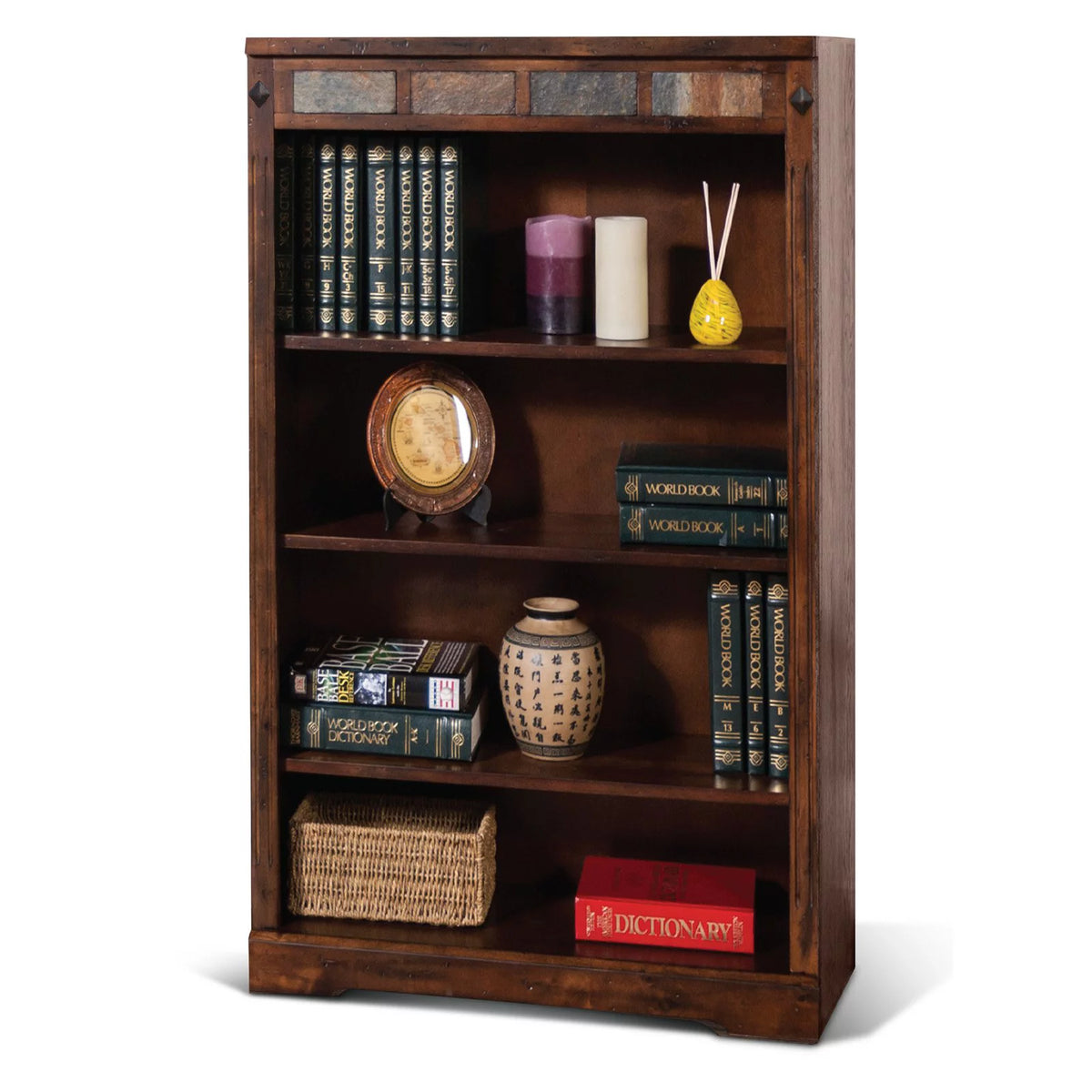 60" Traditional Wood Bookcase D575