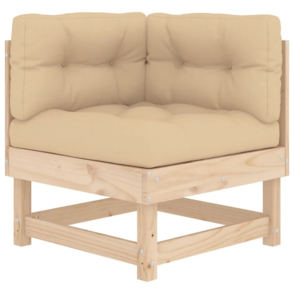 Solid Wood Pine Corner Sofas with Cushions U691