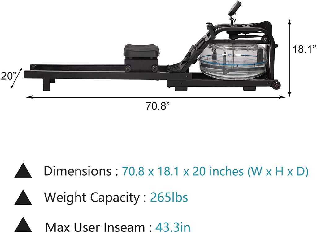 Rowing Machine with LCD Monitor, 330 lbs Weight Capacity, Adjustable R3758