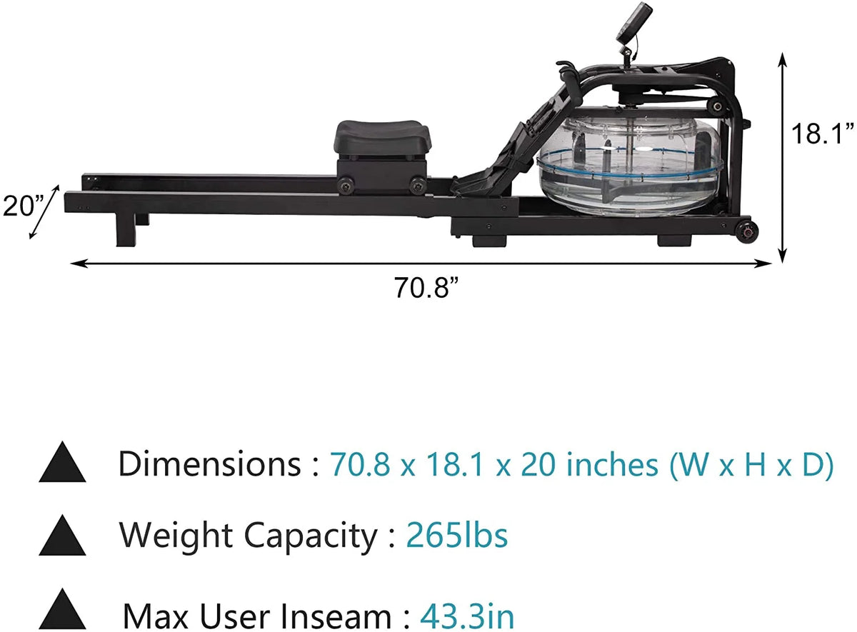 Rowing Machine with LCD Monitor, 330 lbs Weight Capacity, Adjustable R3758