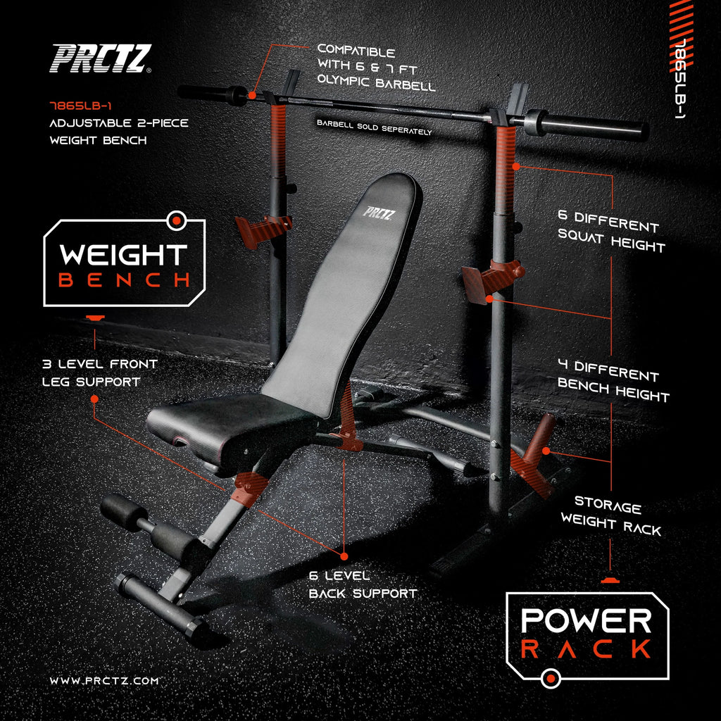 Two-Piece Olympic Weight Bench with Squat Rack I59228