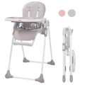 Portable Folding Highchair with Adjustable Height, Removable Tray, Gray E55942