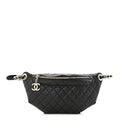 Quilted Calfskin Waist Bag Fanny Pack Black C76413