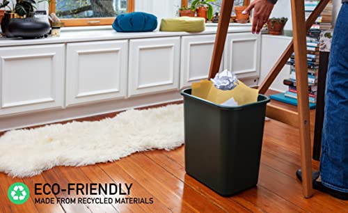 7 Gallon Space Saving Trash Wastebasket, Black (Pack of 12) Z872956