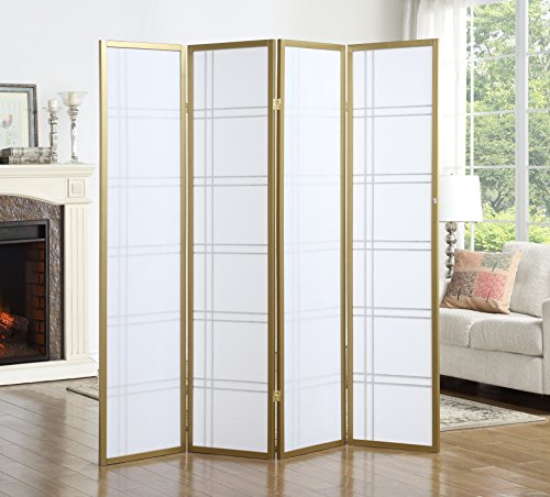 4 Panel Gold Room Divider Screen T13353