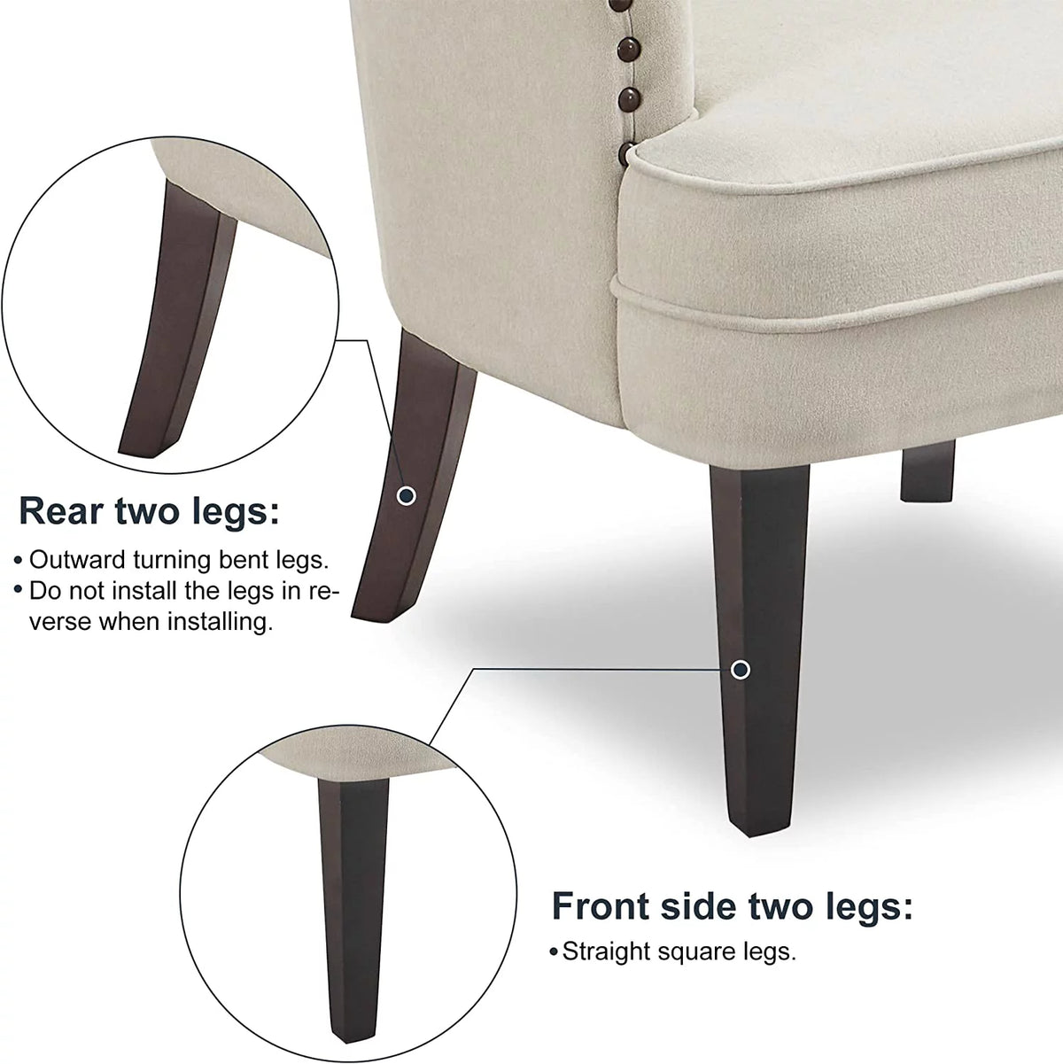 Beige Button Tufted Accent Chair with Ottoman I51890