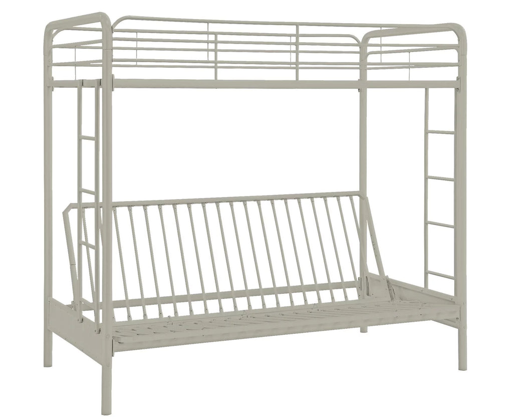 Black Twin over Futon Metal Bunk Bed C75407