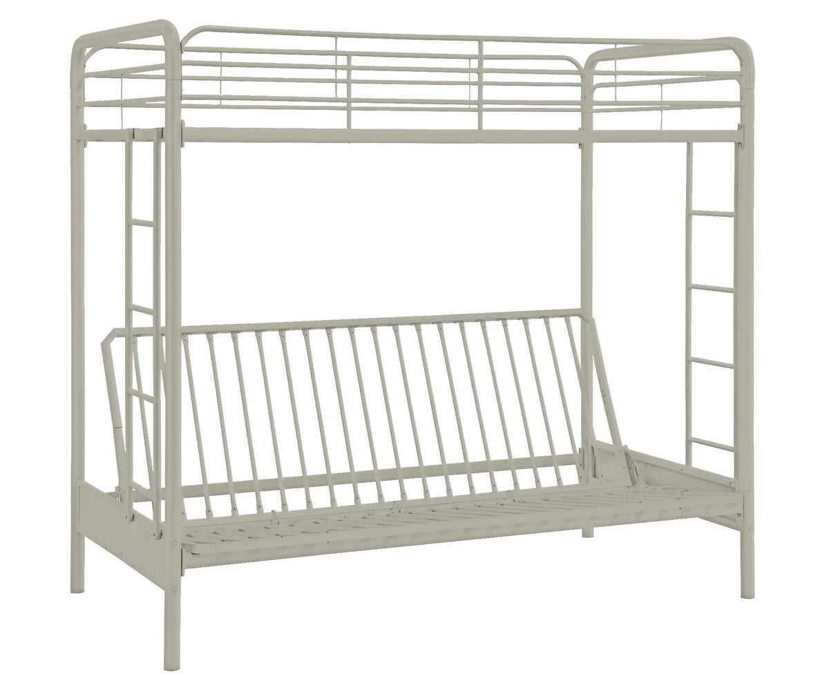 Black Twin over Futon Metal Bunk Bed C75407