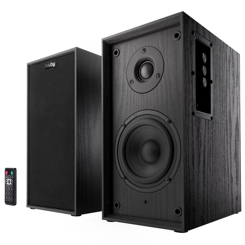 Black 5 Inch Powered Bluetooth Bookshelf Speakers Z850671