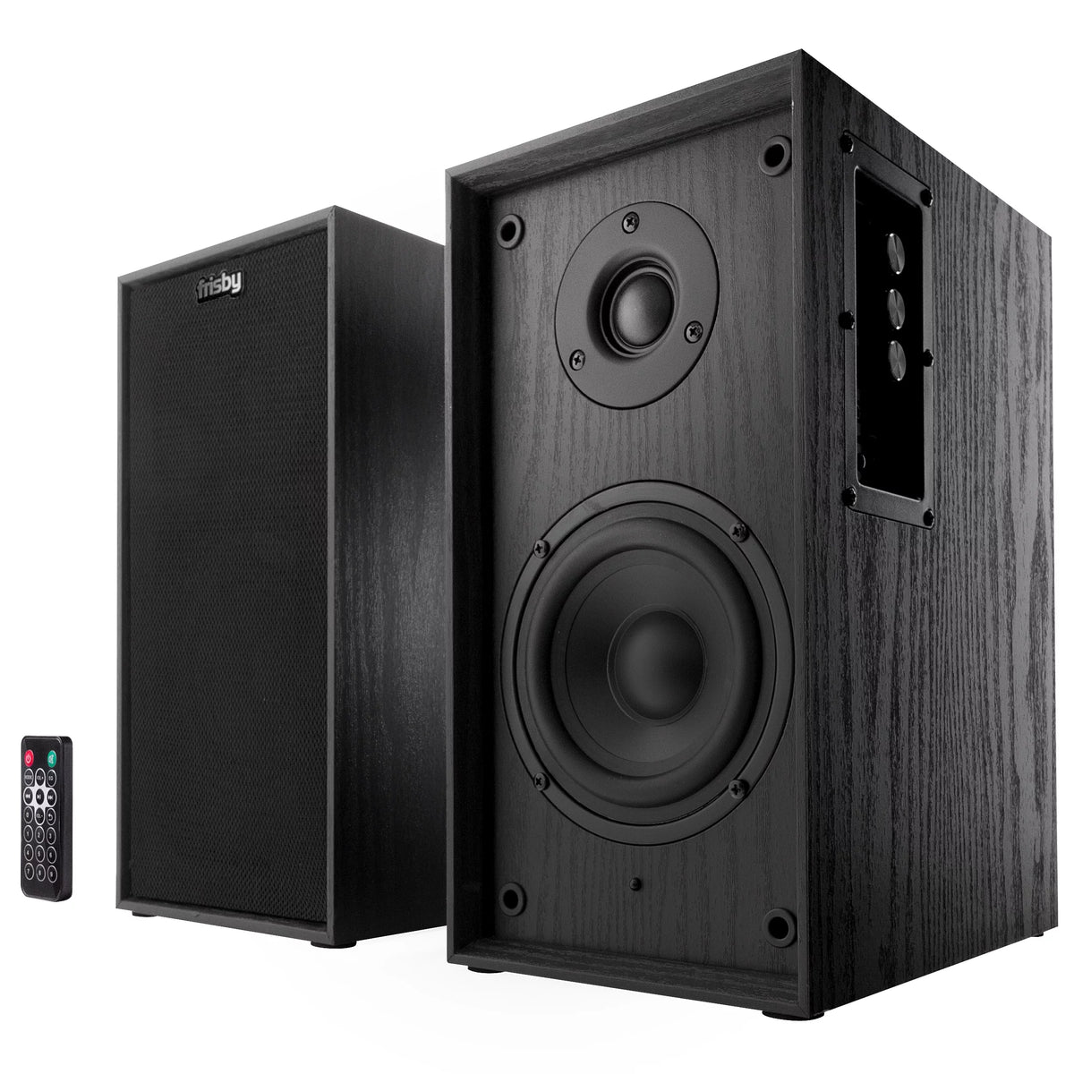 Black 5 Inch Powered Bluetooth Bookshelf Speakers Z850671