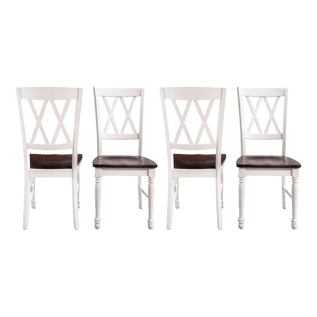 White Wood Dining Chair Set of 4 Y786