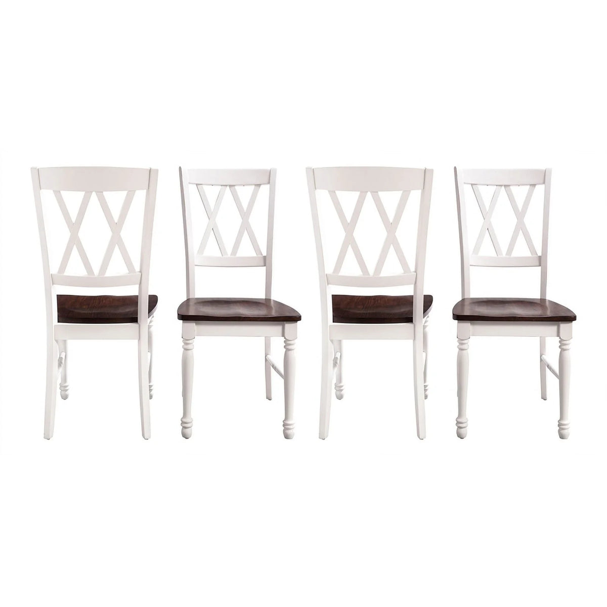 White Wood Dining Chair Set of 4 Y786