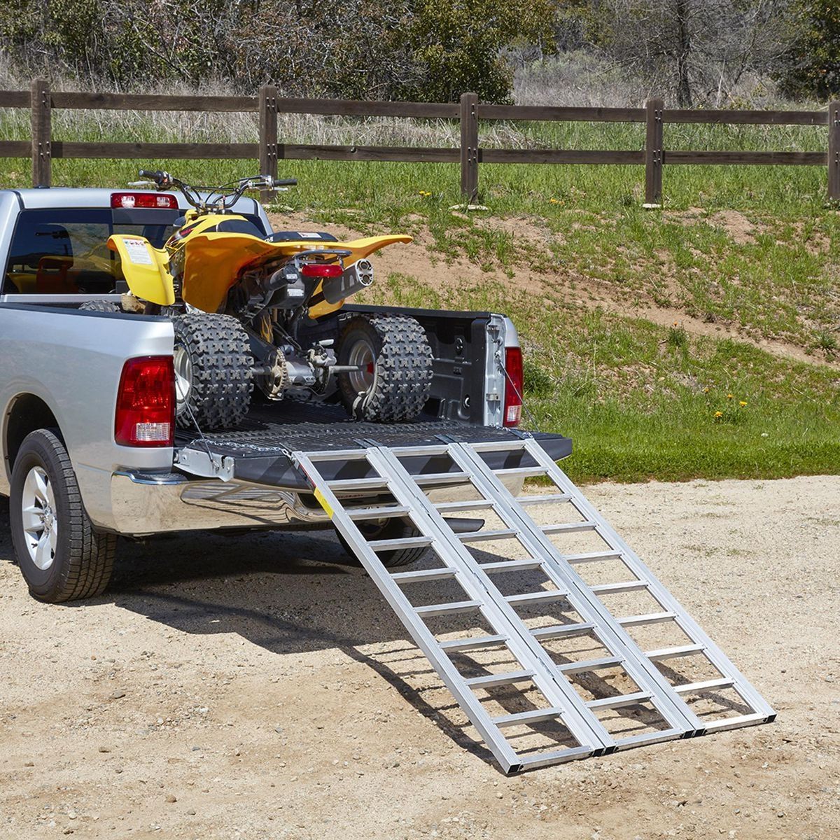 1500 lb. Capacity 45 in. x 69 in. Tri-Fold Aluminum Loading Ramp F982