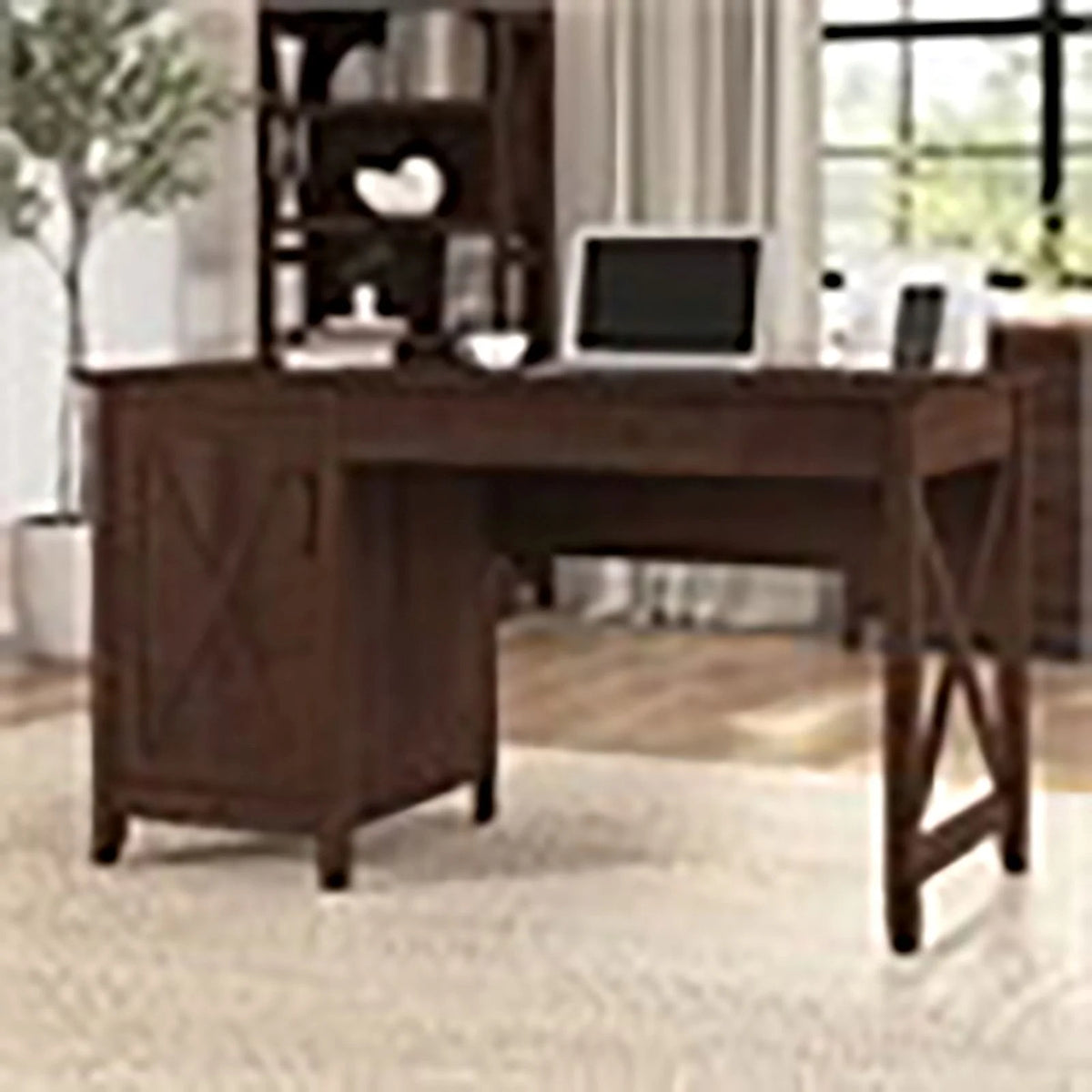 Wood Computer Desk with Storage Cabinet Q530208