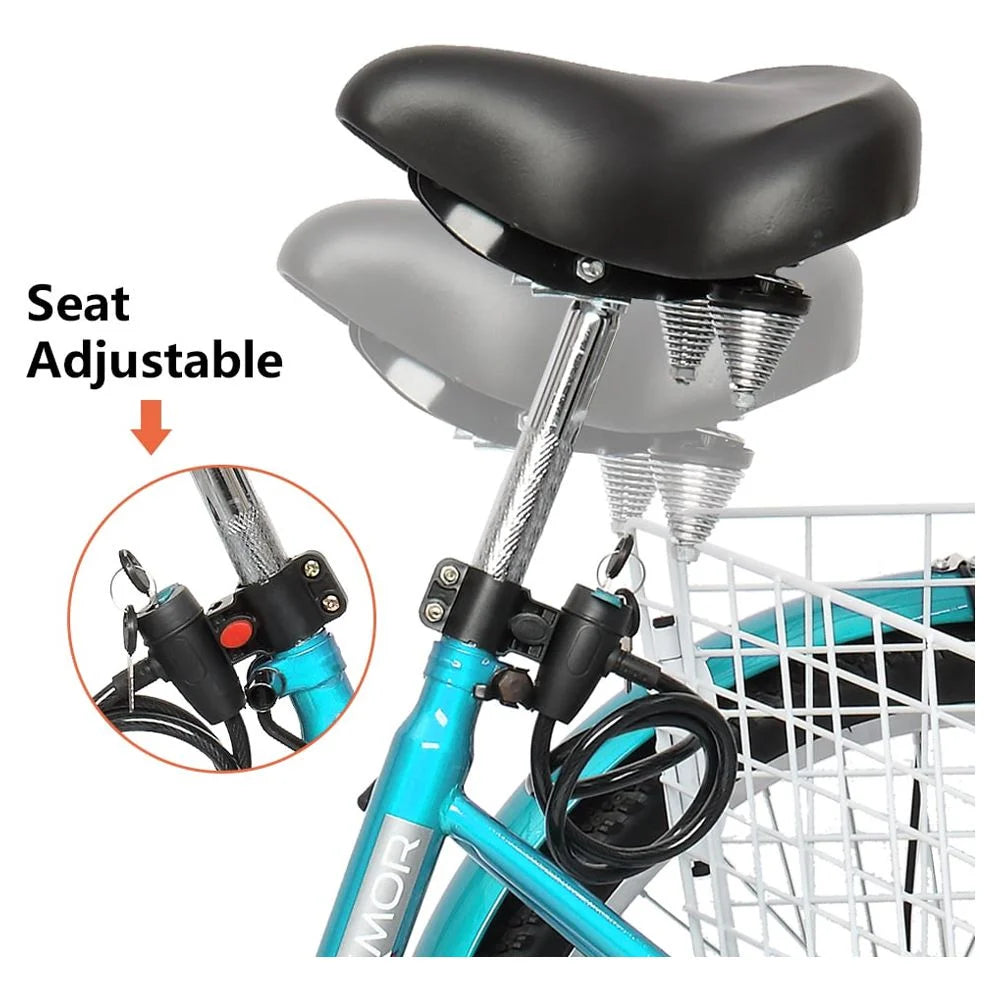 24/26 Inch 7 Speed Adult Trike with Folding Basket Y99642