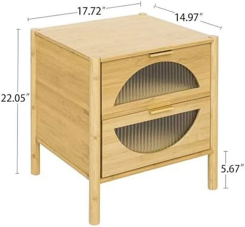 Black Brown Nightstand with Socket and 1 Door O687