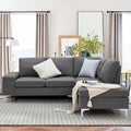 85.5" Right Facing Sectional Sofa with Ottoman in Gray C912