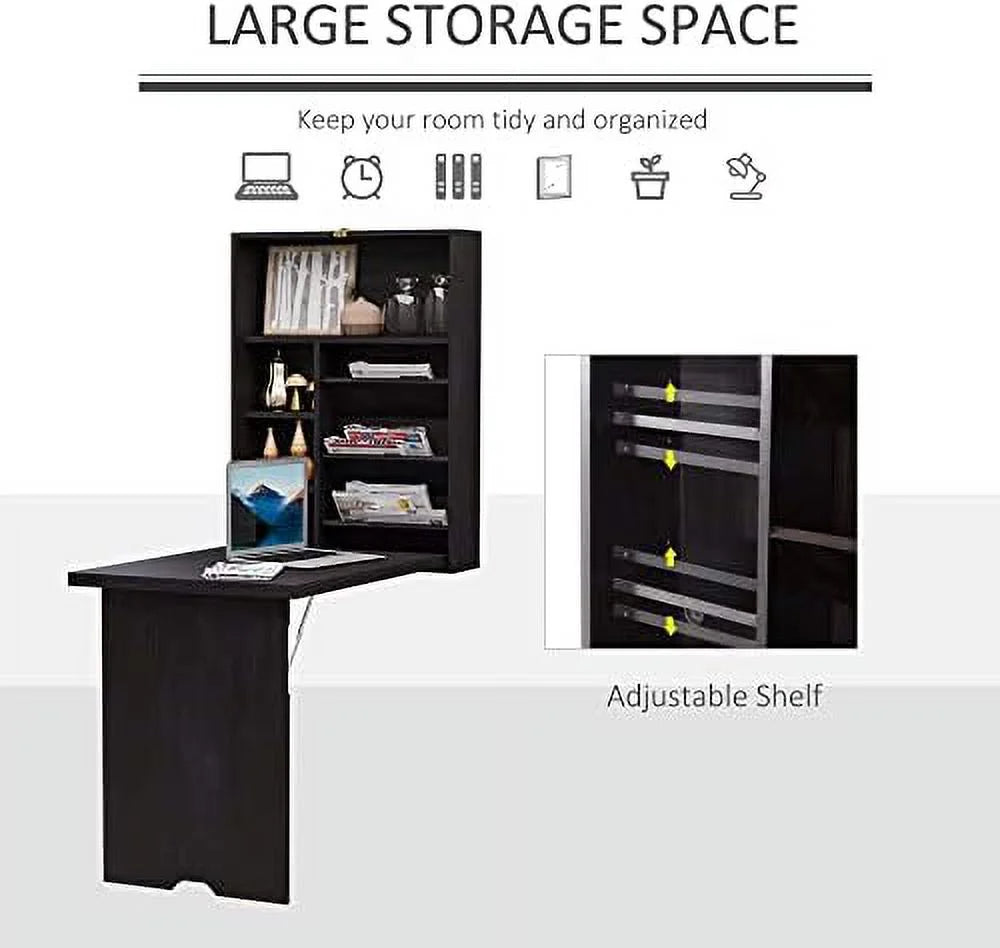 Compact Espresso Brown Convertible Desk I7693