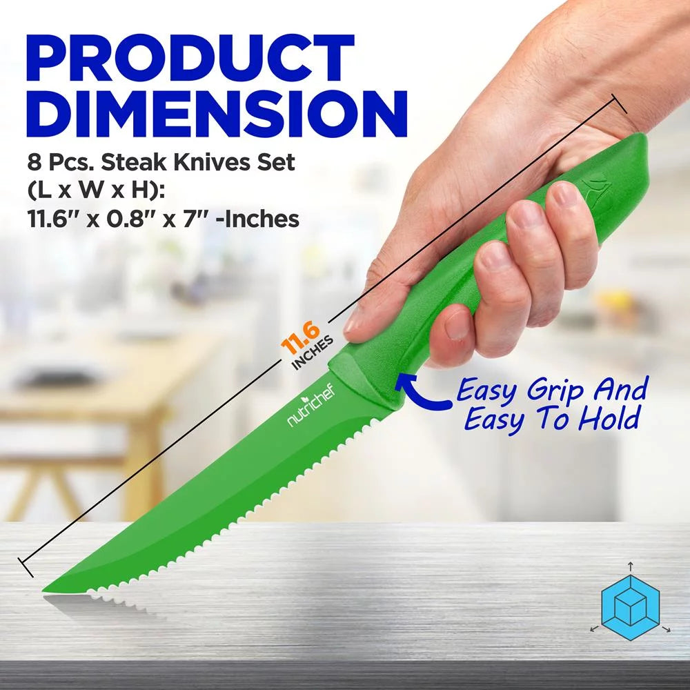 8 Piece Non-stick Stainless Steel Kitchen Knife Set L815307