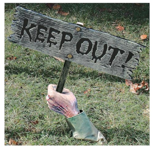 Zombie Groundbreaker Sign Decoration with Arm, Pole & Ground Stake I1881